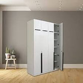 Trueliving 3 Loft White wardrobe in Laminates Finish With Drawers (1524MM X 609MM X 2438.4MM)